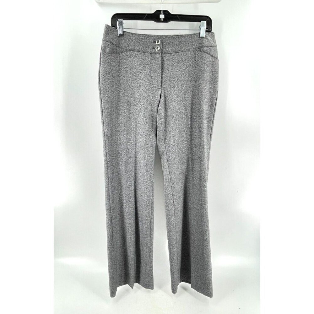 White House Black Market Gray Modern Boot Flat Front Career Pants Trouser 6R